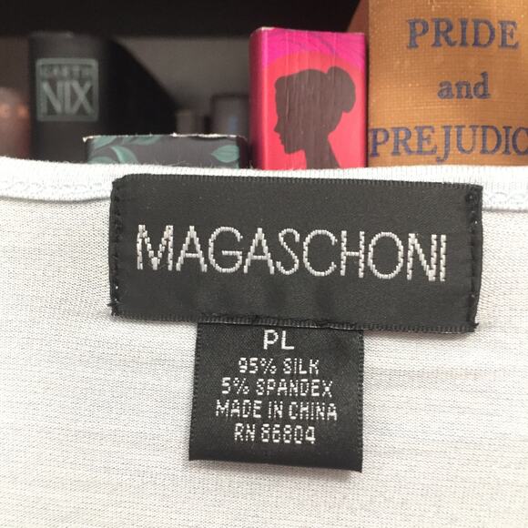 Magaschoni Blue Grey 3/4 Sleeve Silk Blend PL - Picture 5 of 7